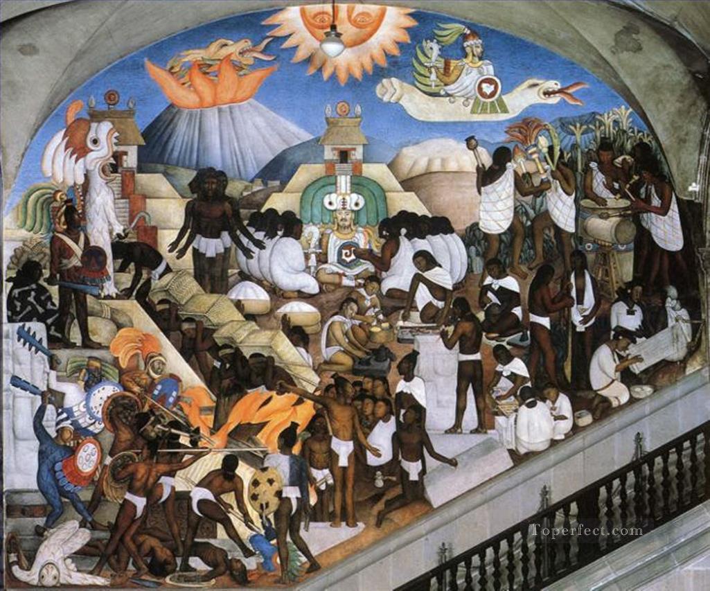 古代インディアン世界 1935 ディエゴ・リベラ油絵